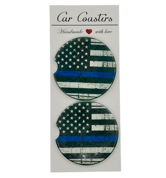 Boys in Blue Car Coaster | Set of 2