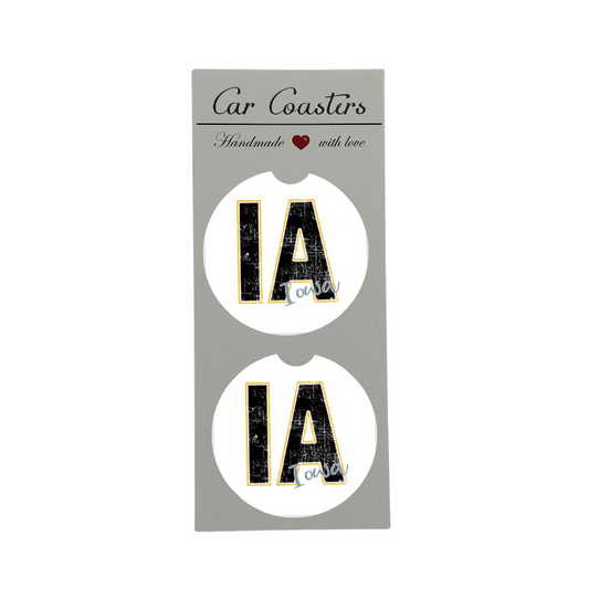 IA - Black and Yellow Car Coaster | Set of 2