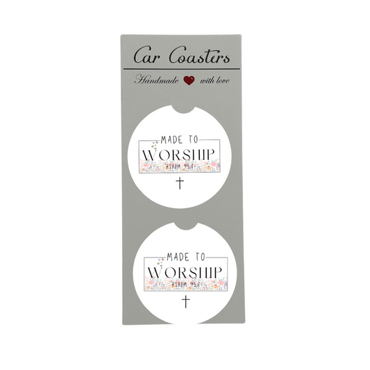 Made to Worship Car Coaster | Set of 2